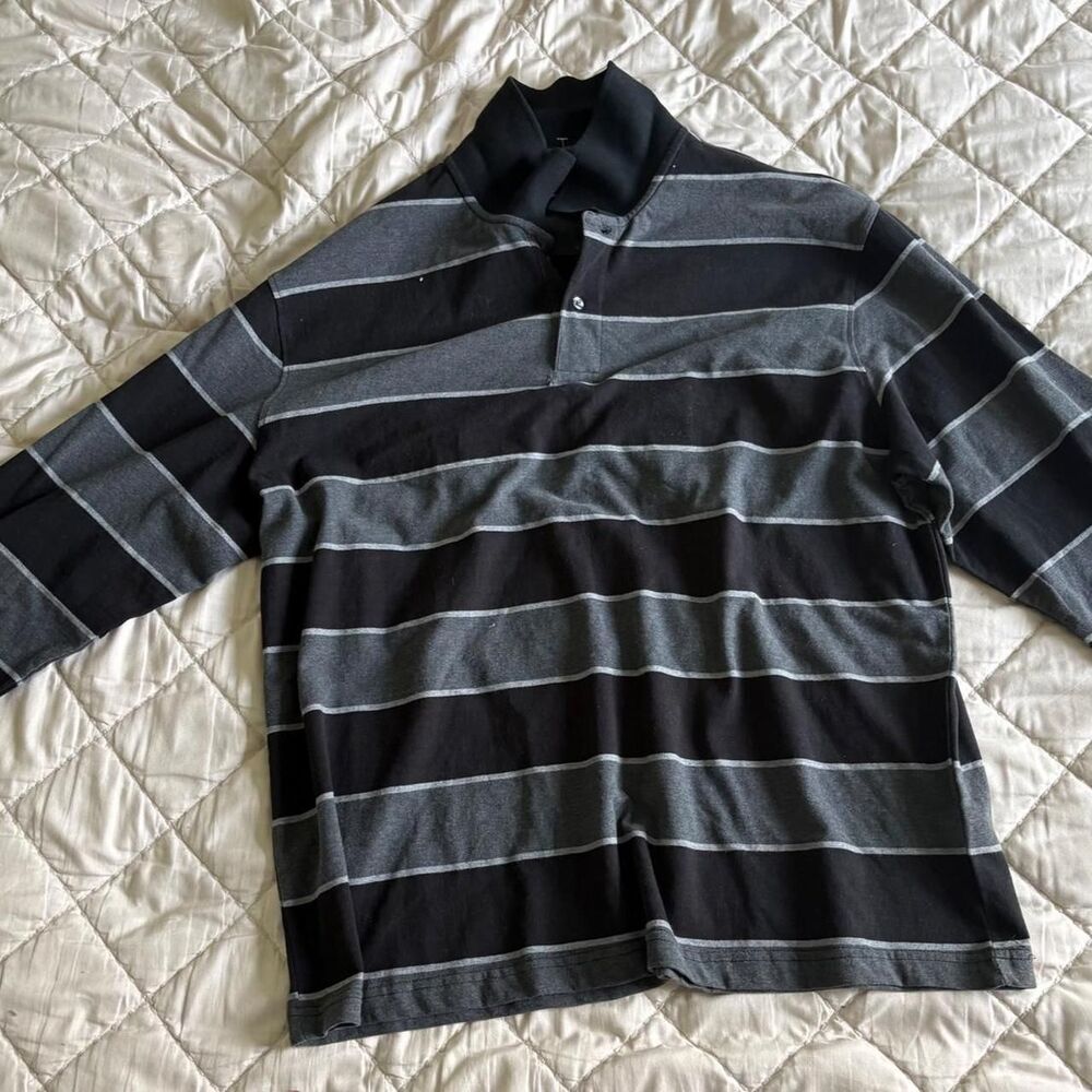 St-john-s-bay Men's Grey and Black Polo-shirts